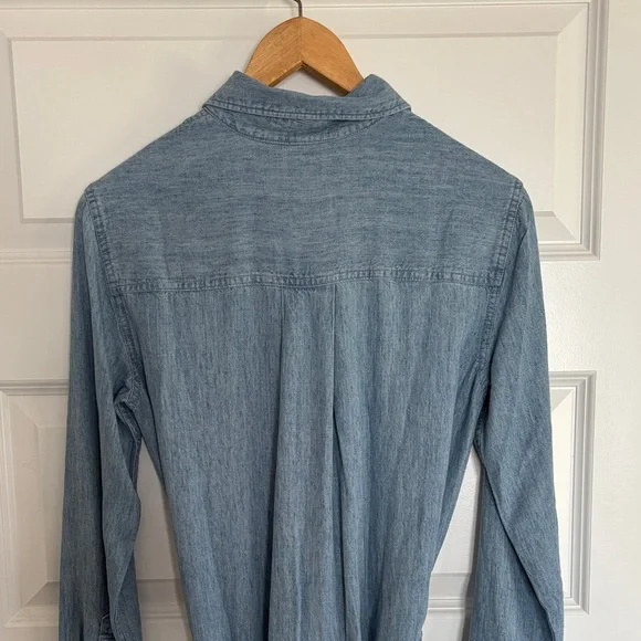 Faherty The Tried and True MIDI Shirt Dress. Blue Tide Wash. XXS - Picture 5 of 7